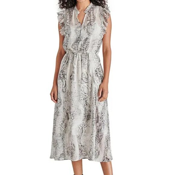 Steve Madden Allegra Snake Print Split Neck Sleeveless Midi Dress Large NWT - Picture 1 of 12